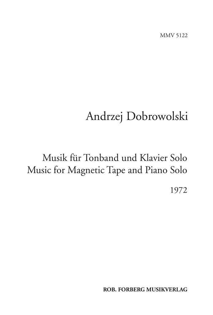 Musik Für Tonband Und Klavier Solo 1972